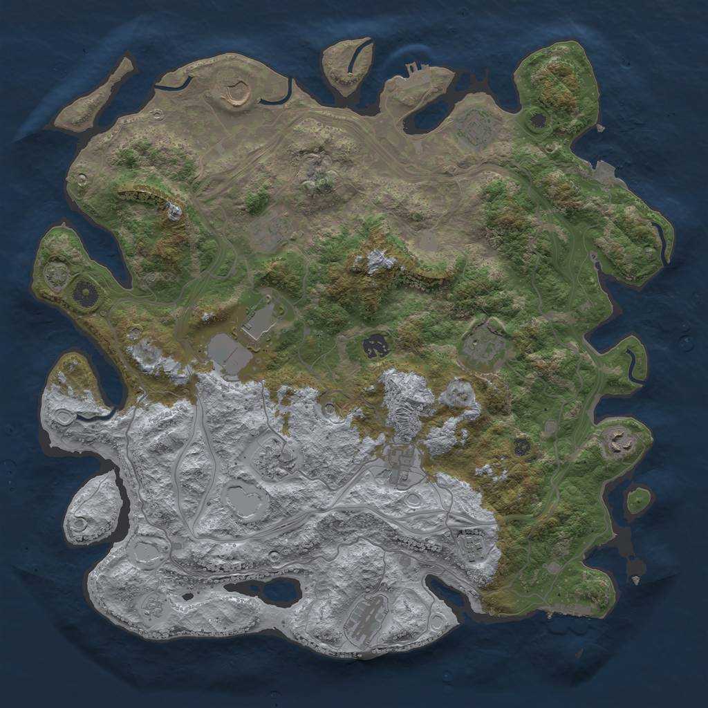 Rust Map: Procedural Map, Size: 4252, Seed: 936604537, 19 Monuments