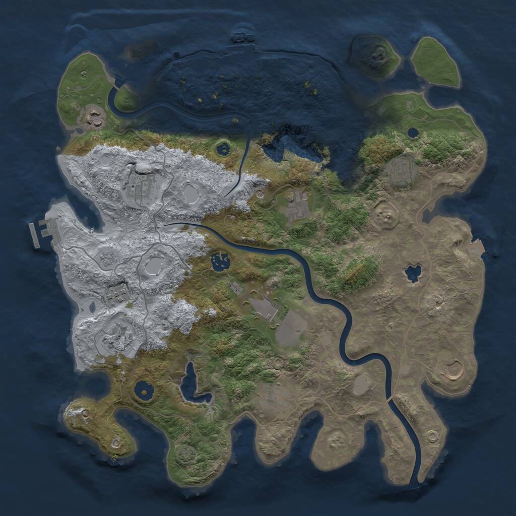 Rust Map: Procedural Map, Size: 4000, Seed: 1834653519, 16 Monuments