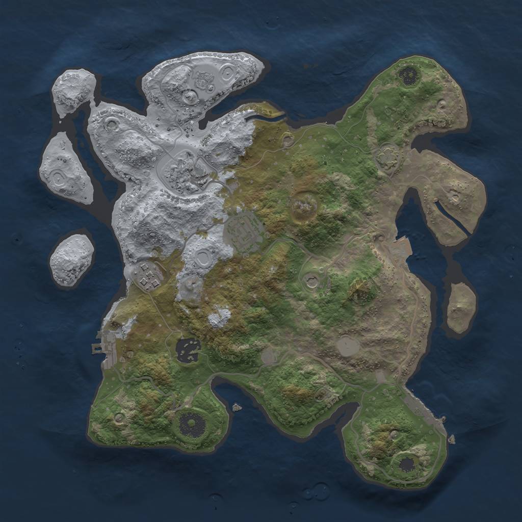 Rust Map: Procedural Map, Size: 3000, Seed: 440184138, 12 Monuments