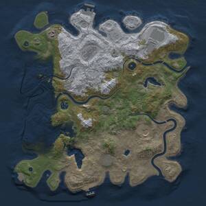 Thumbnail Rust Map: Procedural Map, Size: 4000, Seed: 2057869980, 14 Monuments