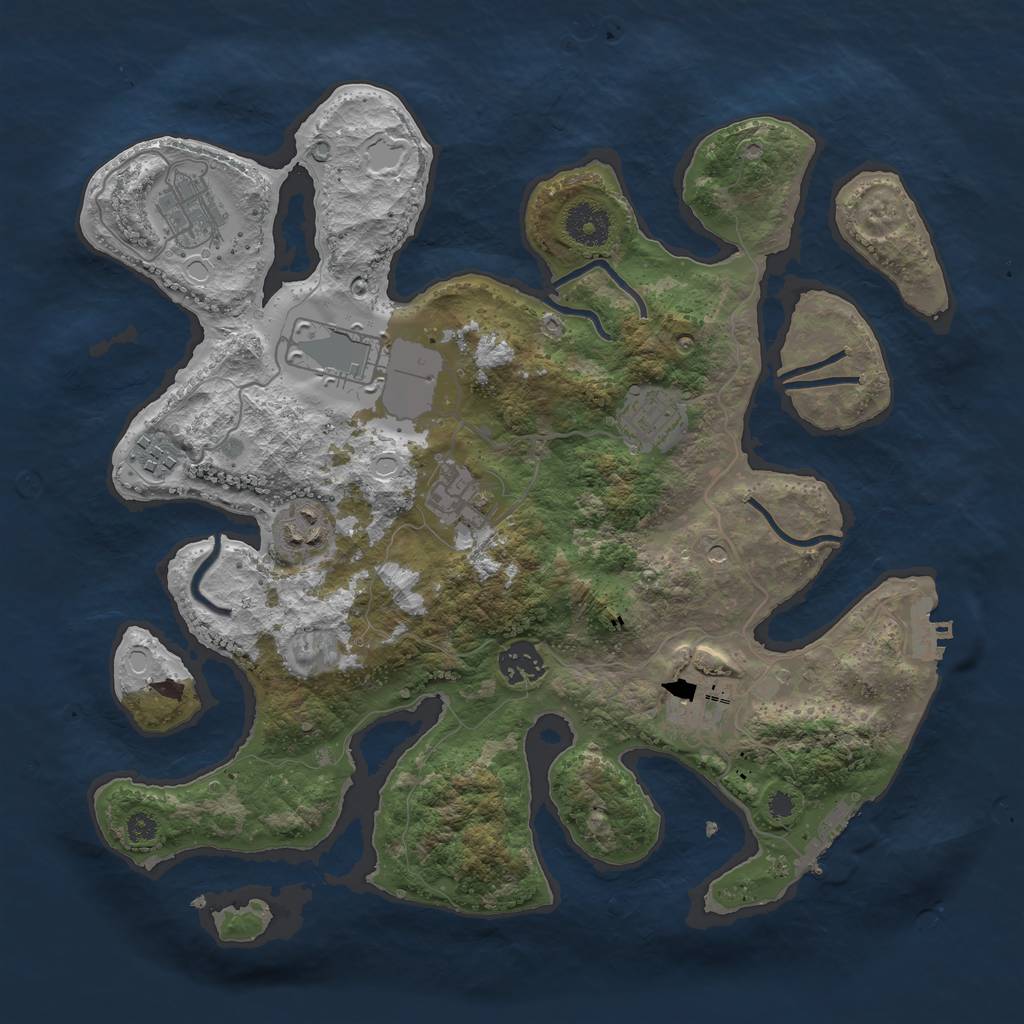 Rust Map: Procedural Map, Size: 3500, Seed: 955, 19 Monuments