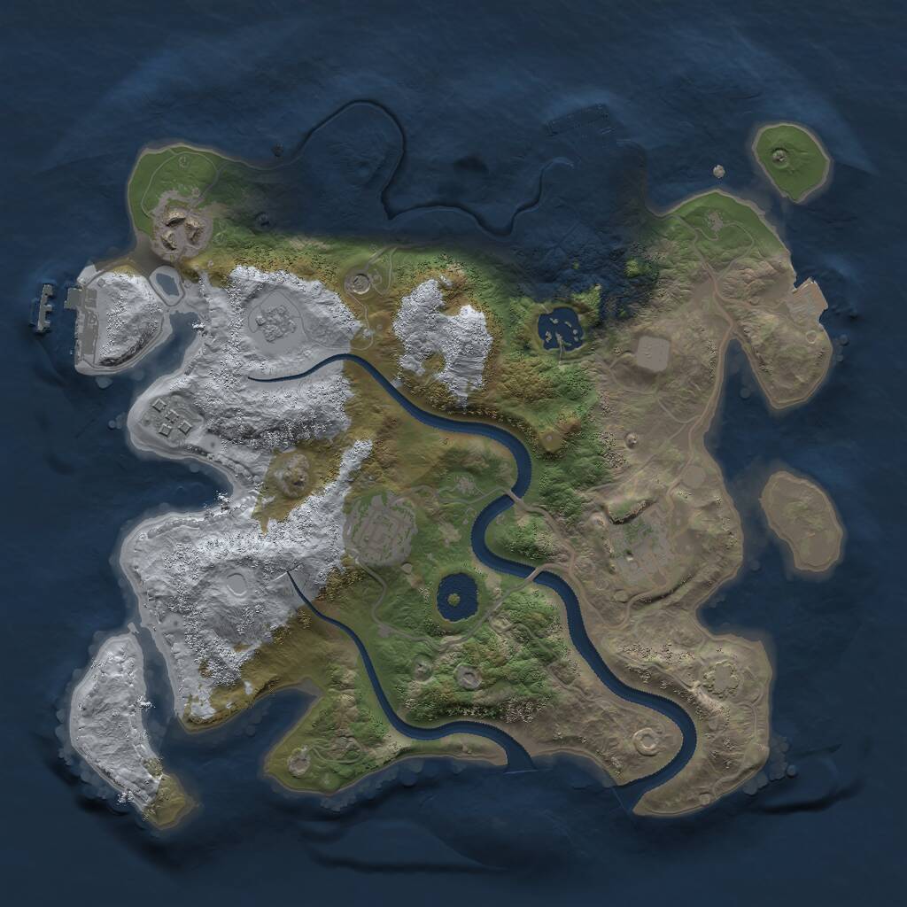 Rust Map: Procedural Map, Size: 3000, Seed: 1034288302, 11 Monuments