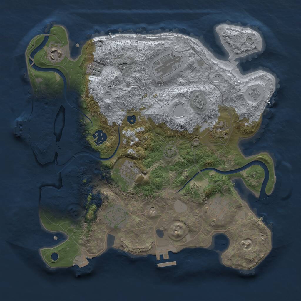 Rust Map: Procedural Map, Size: 3200, Seed: 6969420, 14 Monuments