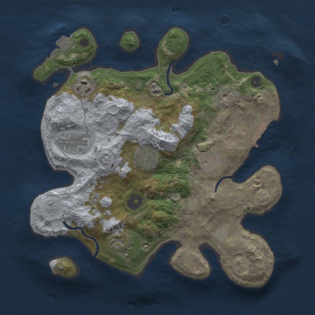 Rust Map: Procedural Map, Size: 3000, Seed: 1412385319, 11 Monuments