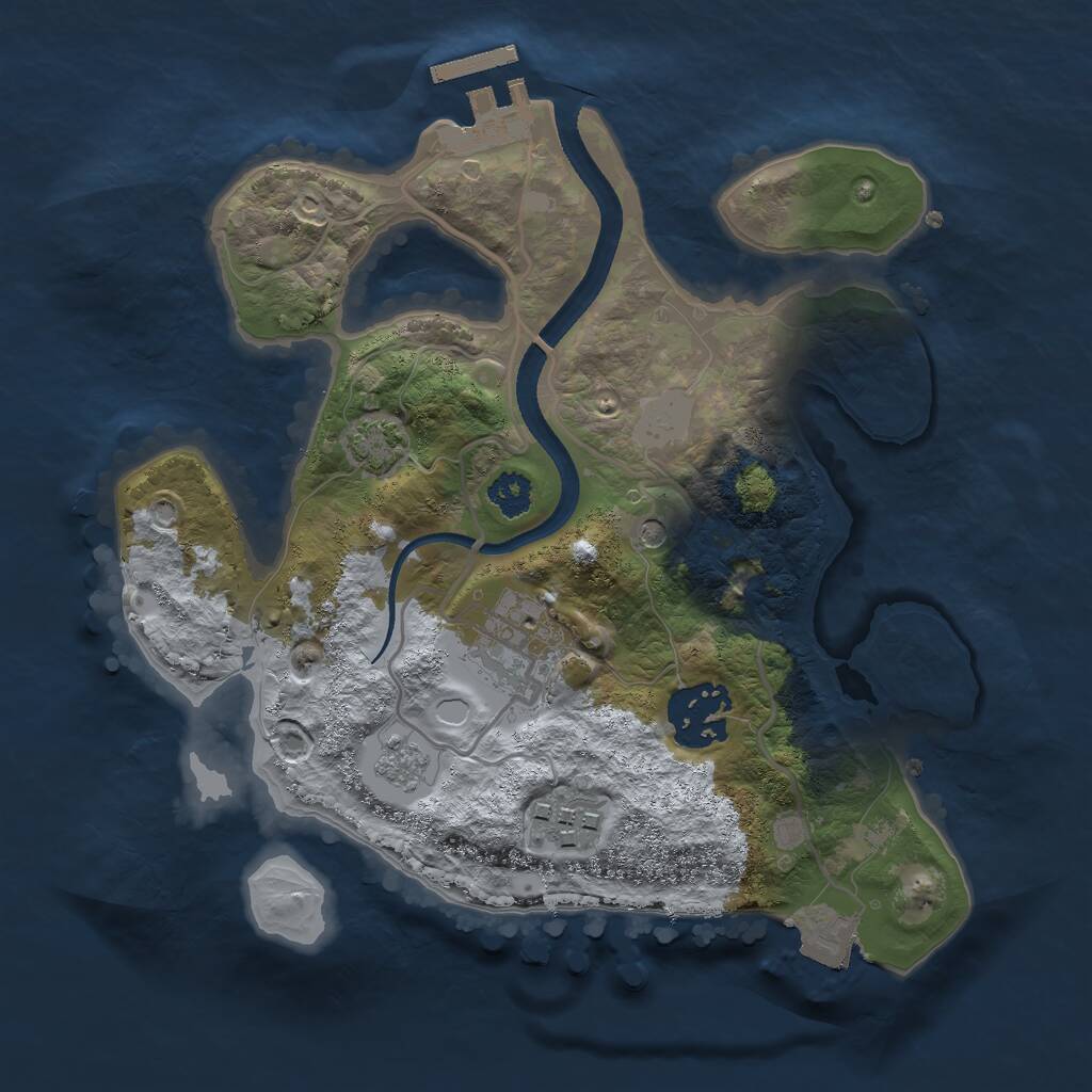 Rust Map: Procedural Map, Size: 2500, Seed: 1797468580, 8 Monuments