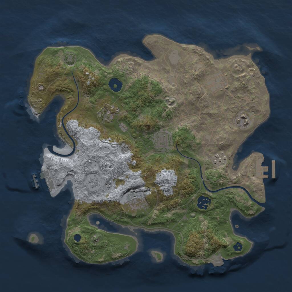 Rust Map: Procedural Map, Size: 3250, Seed: 1564962974, 13 Monuments