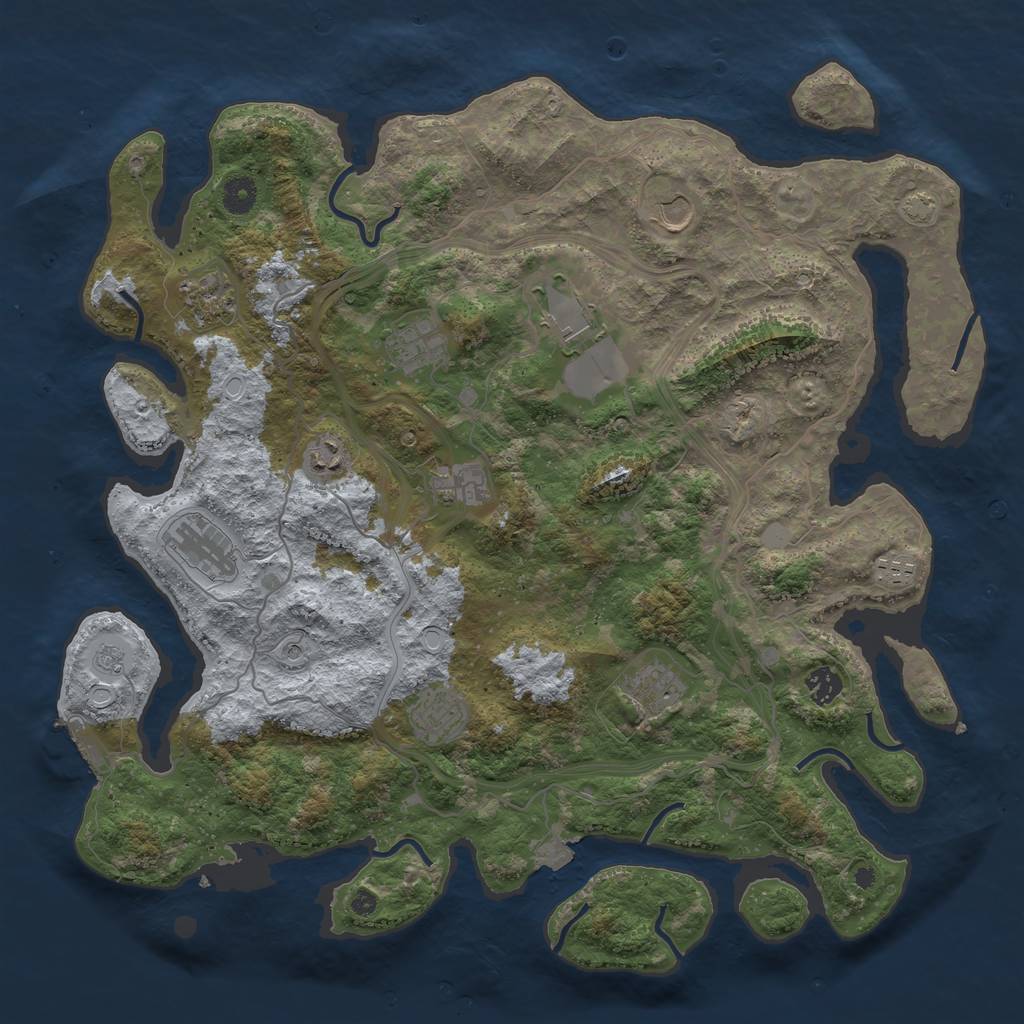 Rust Map: Procedural Map, Size: 4250, Seed: 2042867152, 18 Monuments
