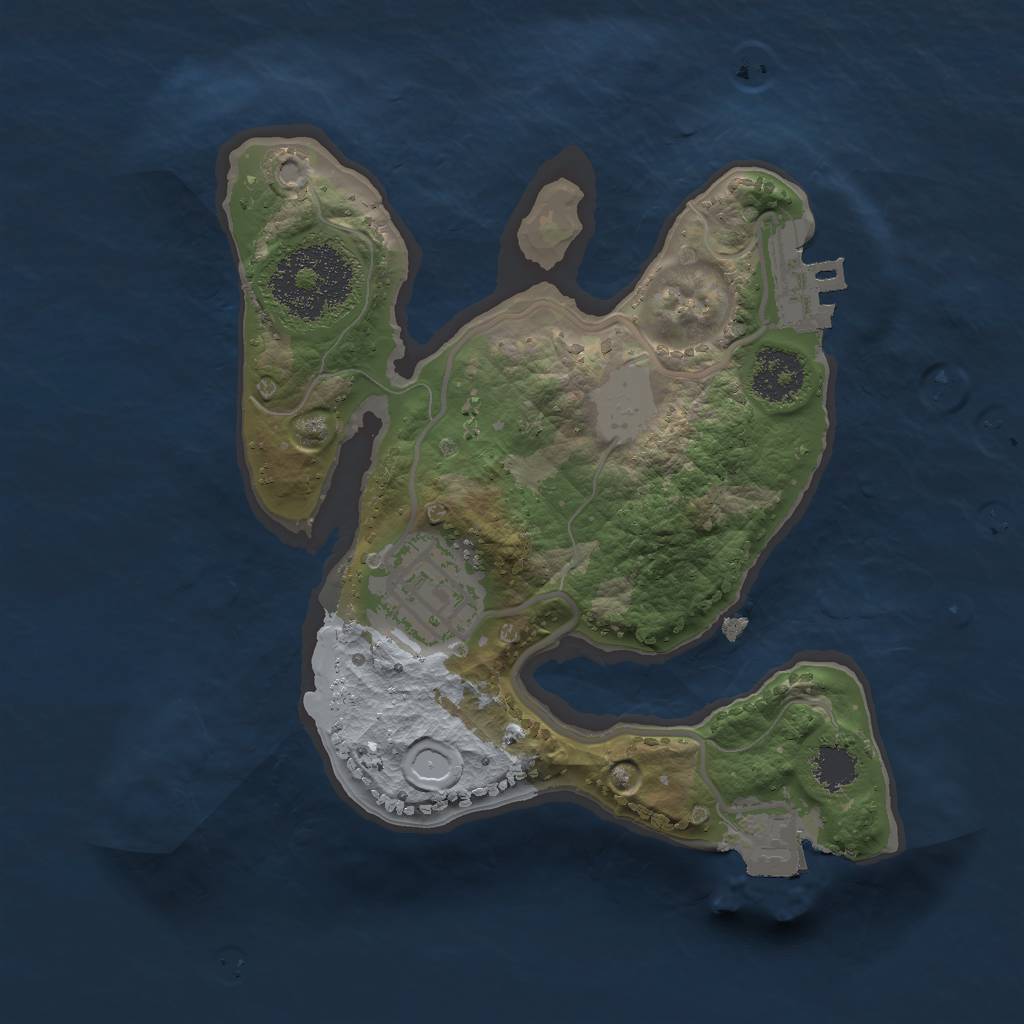 Rust Map: Procedural Map, Size: 2000, Seed: 972730749, 5 Monuments