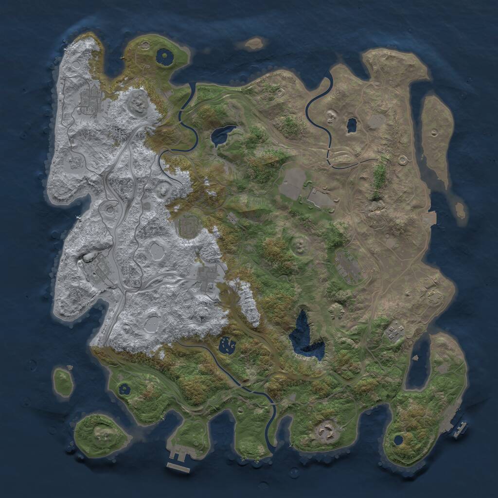 Rust Map: Procedural Map, Size: 4300, Seed: 22662570, 15 Monuments