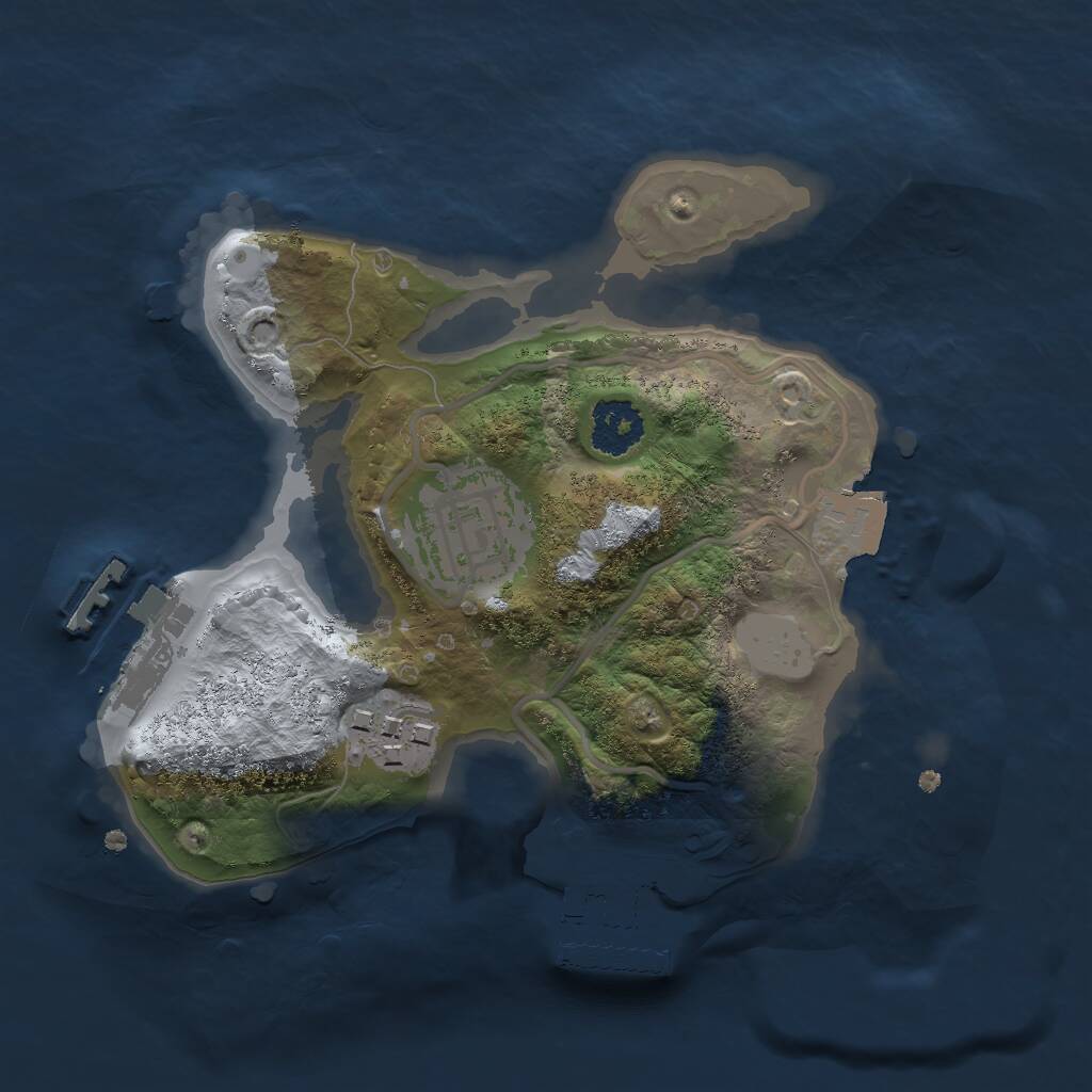 Rust Map: Procedural Map, Size: 2000, Seed: 574339450, 5 Monuments