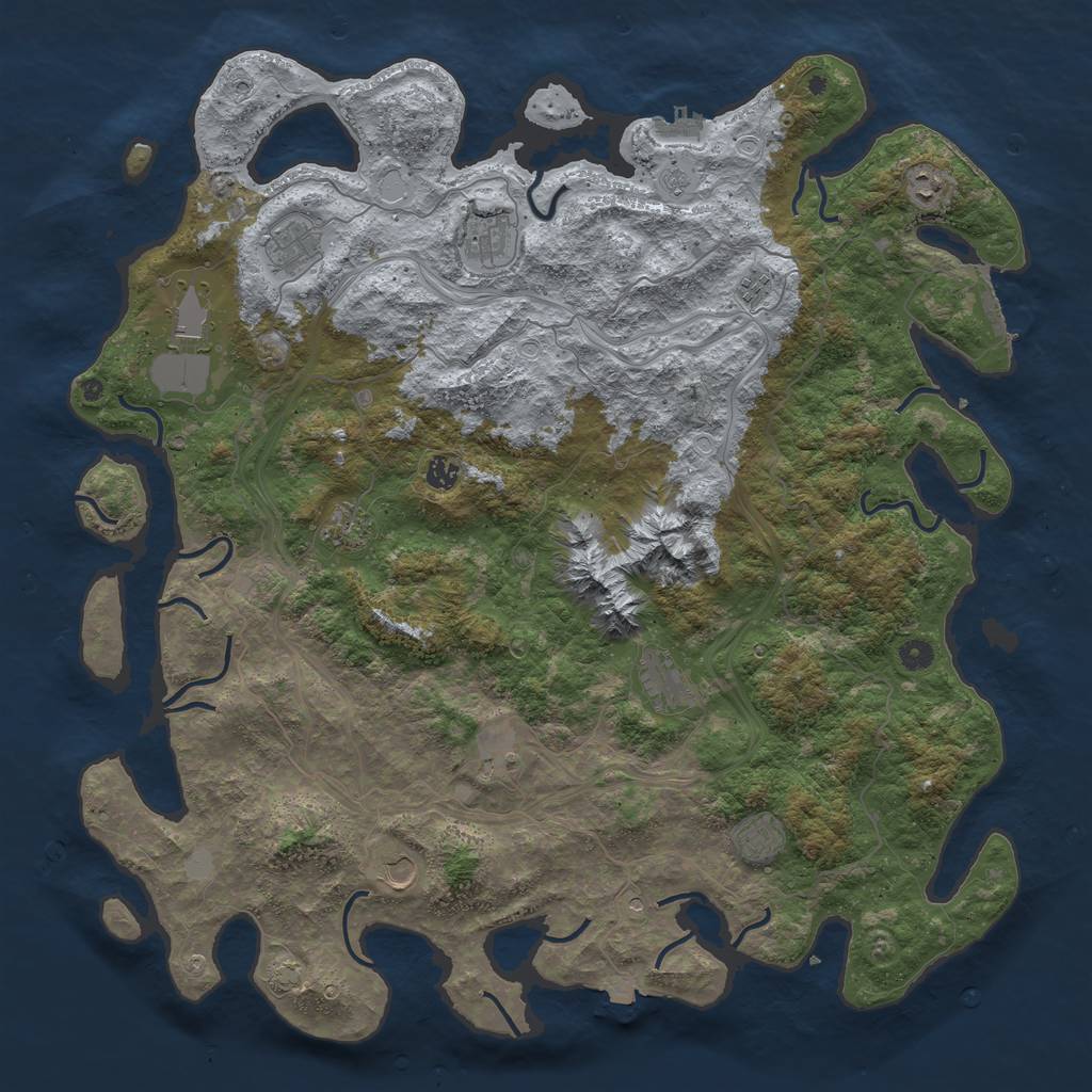 Rust Map: Procedural Map, Size: 5000, Seed: 1747820673, 19 Monuments
