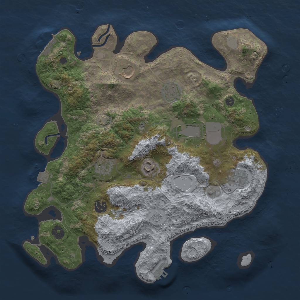 Rust Map: Procedural Map, Size: 3500, Seed: 907969017, 15 Monuments