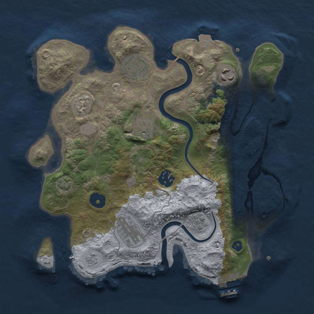 Rust Map: Procedural Map, Size: 3000, Seed: 413654126, 12 Monuments