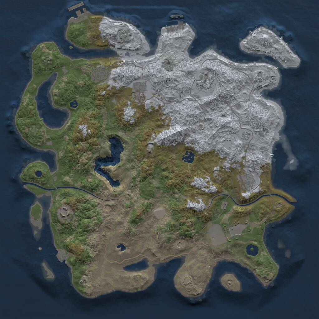 Rust Map: Procedural Map, Size: 4000, Seed: 2038, 14 Monuments