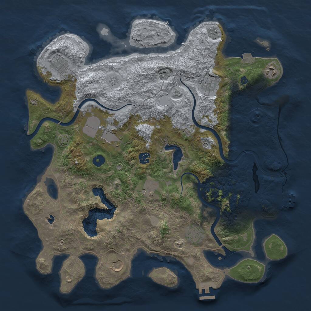 Rust Map: Procedural Map, Size: 4000, Seed: 32952, 15 Monuments