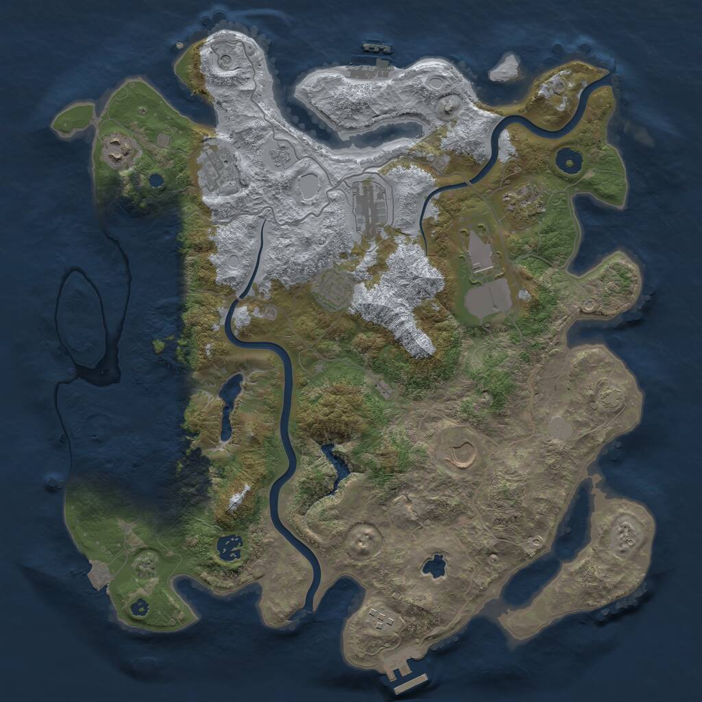 Rust Map: Procedural Map, Size: 4000, Seed: 187187, 15 Monuments