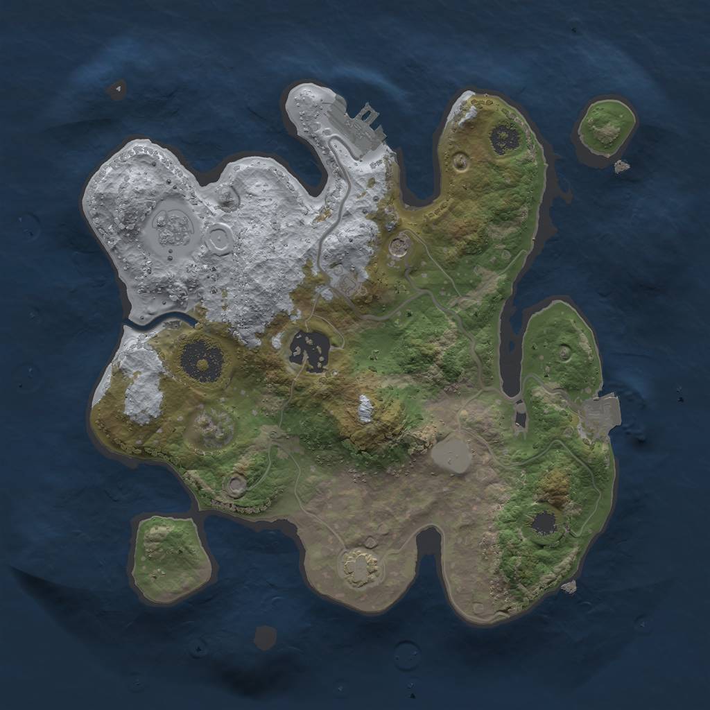 Rust Map: Procedural Map, Size: 2500, Seed: 806061779, 8 Monuments