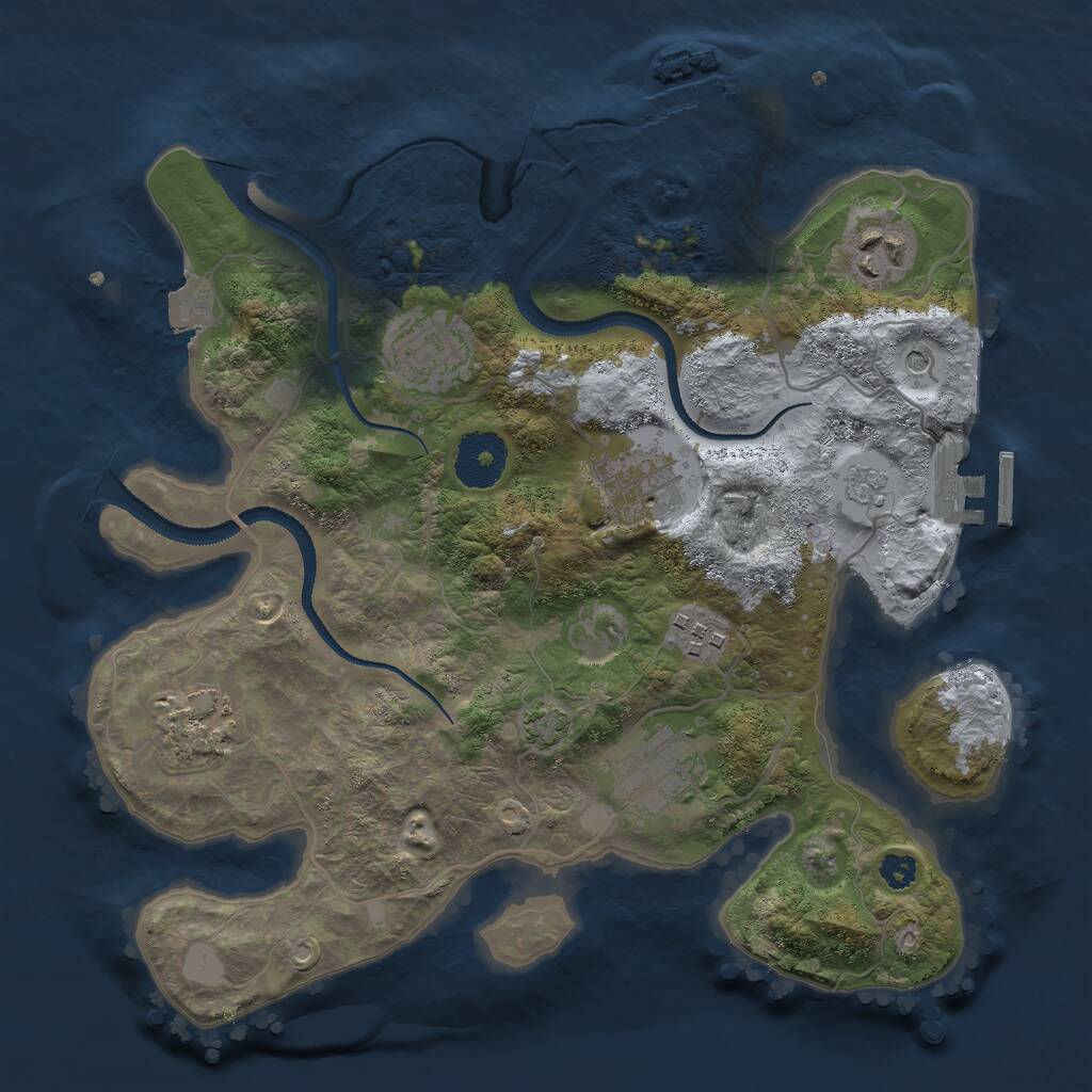 Rust Map: Procedural Map, Size: 3000, Seed: 1812081287, 12 Monuments