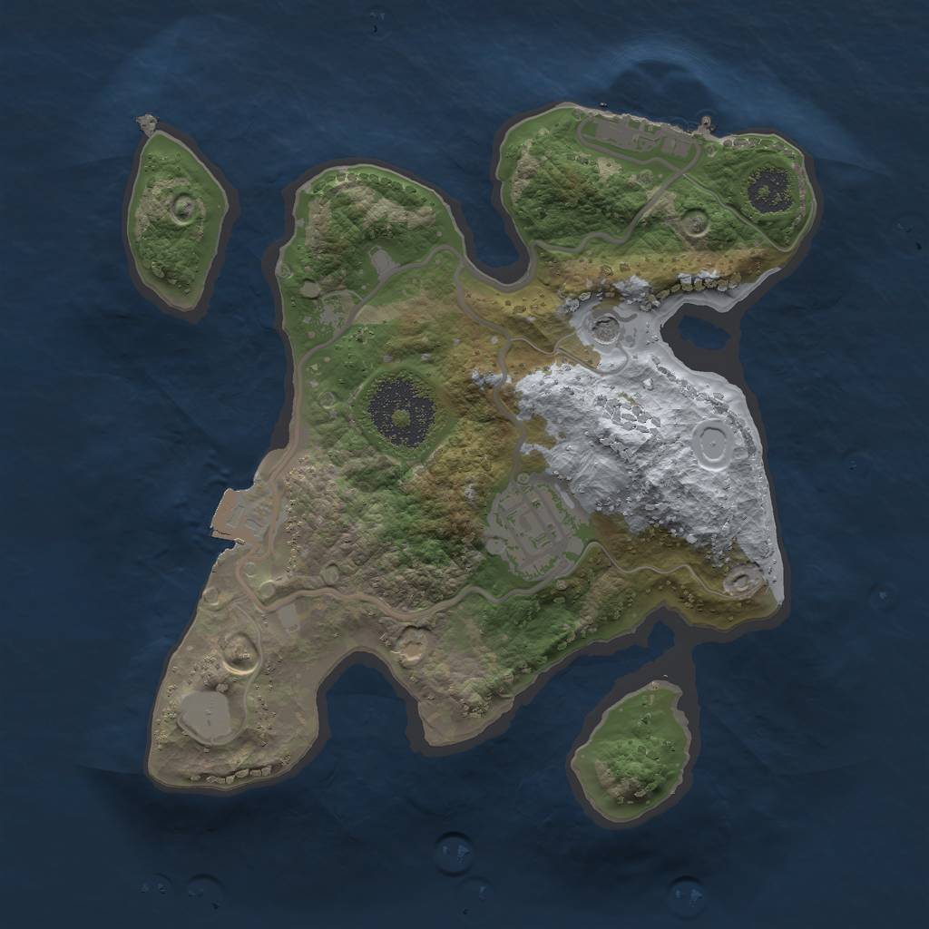 Rust Map: Procedural Map, Size: 2125, Seed: 123697, 6 Monuments