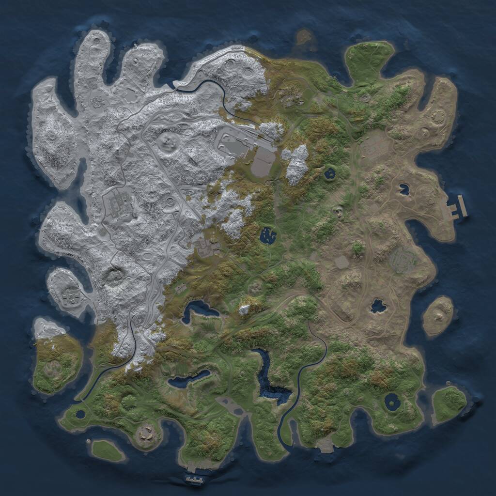 Rust Map: Procedural Map, Size: 4500, Seed: 36522, 15 Monuments