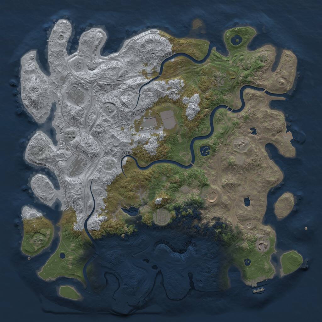 Rust Map: Procedural Map, Size: 4500, Seed: 36522, 15 Monuments