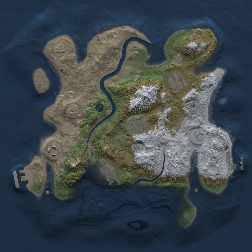 Rust Map: Procedural Map, Size: 3000, Seed: 1431897518, 10 Monuments