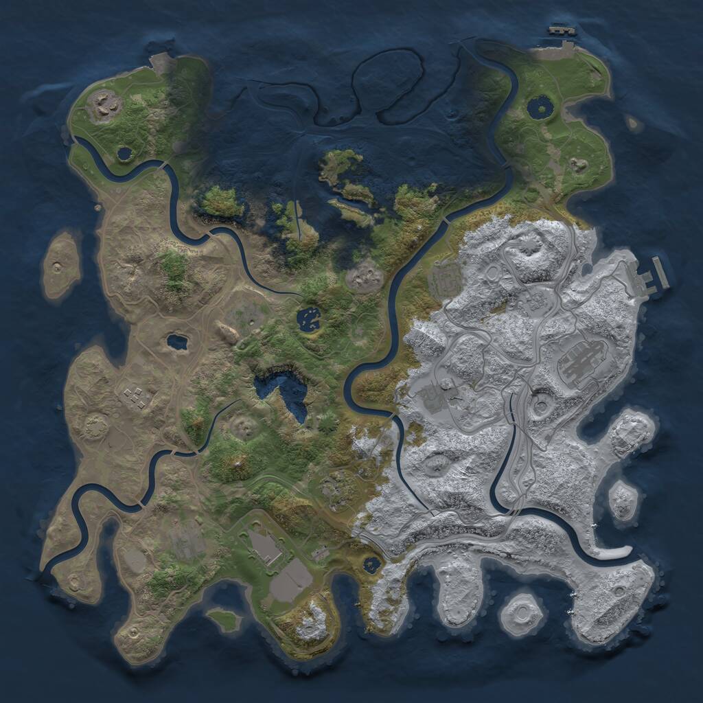Rust Map: Procedural Map, Size: 4250, Seed: 1439789506, 16 Monuments