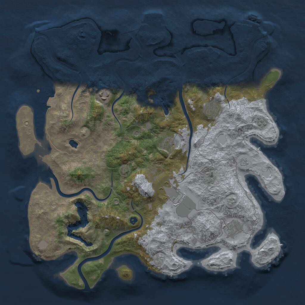 Rust Map: Procedural Map, Size: 4000, Seed: 348360, 12 Monuments