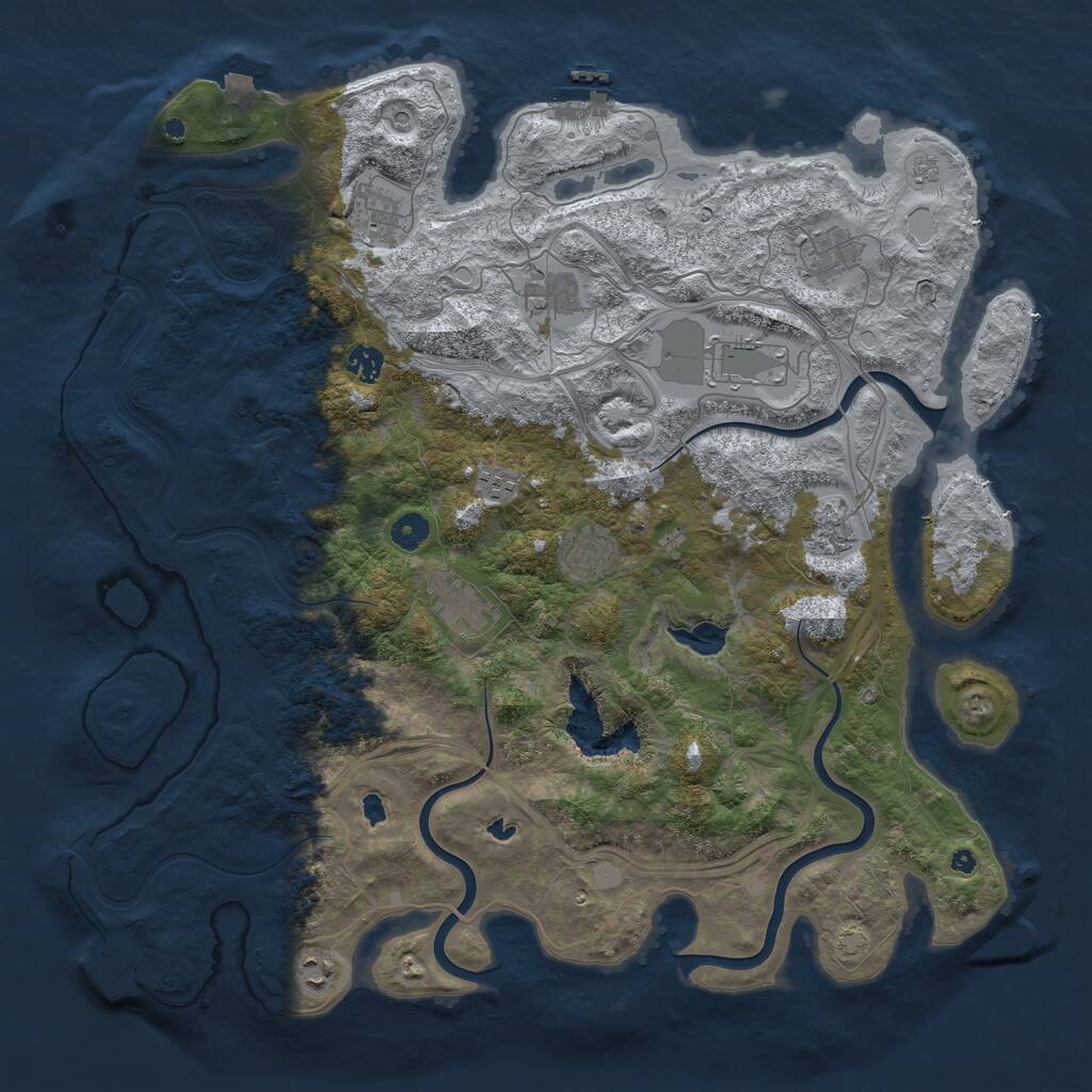 Rust Map: Procedural Map, Size: 4500, Seed: 78361497, 16 Monuments
