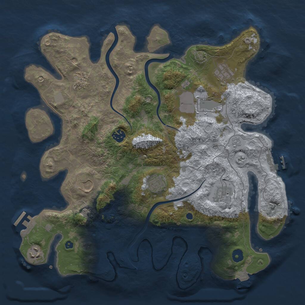 Rust Map: Procedural Map, Size: 3700, Seed: 15072023, 15 Monuments