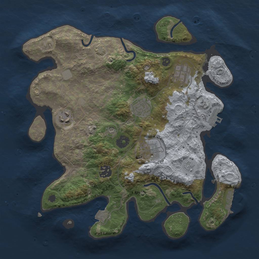 Rust Map: Procedural Map, Size: 3000, Seed: 867746363, 13 Monuments