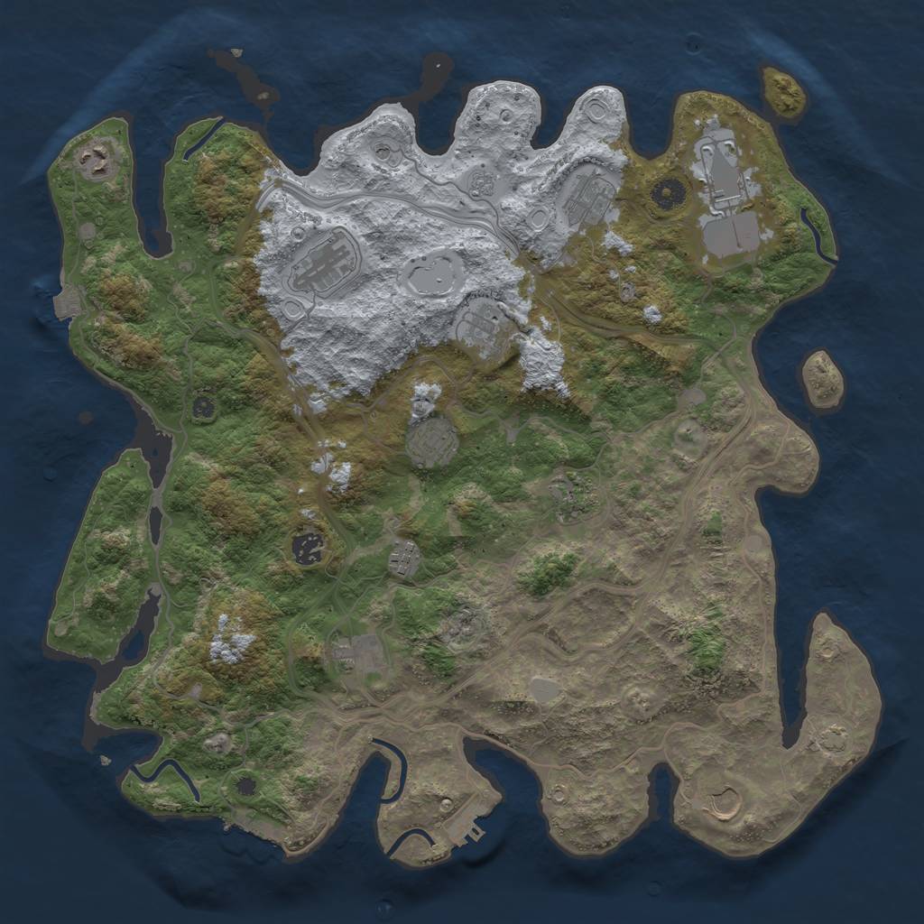 Rust Map: Procedural Map, Size: 4250, Seed: 224379697, 19 Monuments