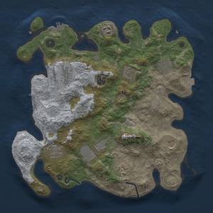 Thumbnail Rust Map: Procedural Map, Size: 3500, Seed: 1392995781, 18 Monuments