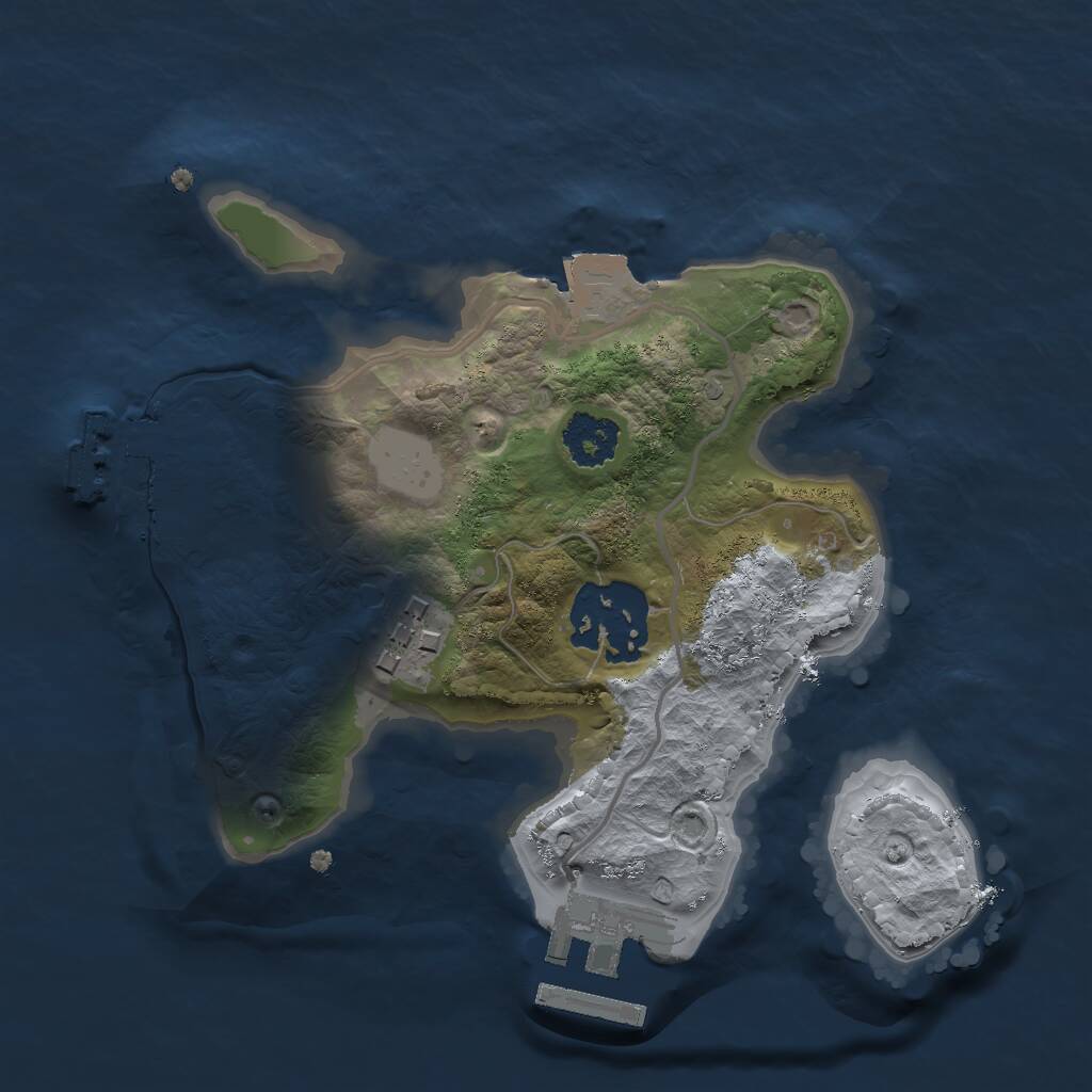 Rust Map: Procedural Map, Size: 2000, Seed: 1195105117, 5 Monuments
