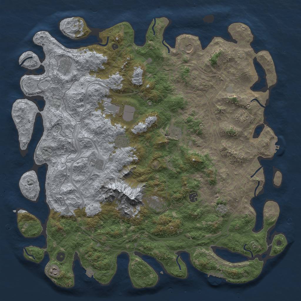 Rust Map: Procedural Map, Size: 5000, Seed: 298754, 19 Monuments