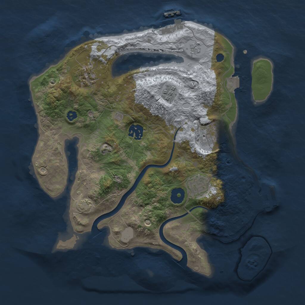 Rust Map: Procedural Map, Size: 3000, Seed: 1300823593, 10 Monuments