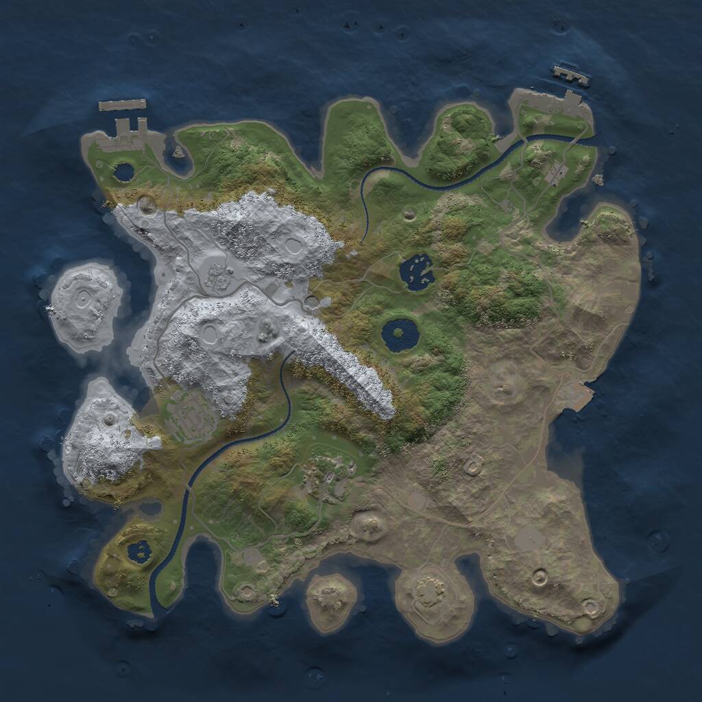 Rust Map: Procedural Map, Size: 3000, Seed: 328173592, 9 Monuments