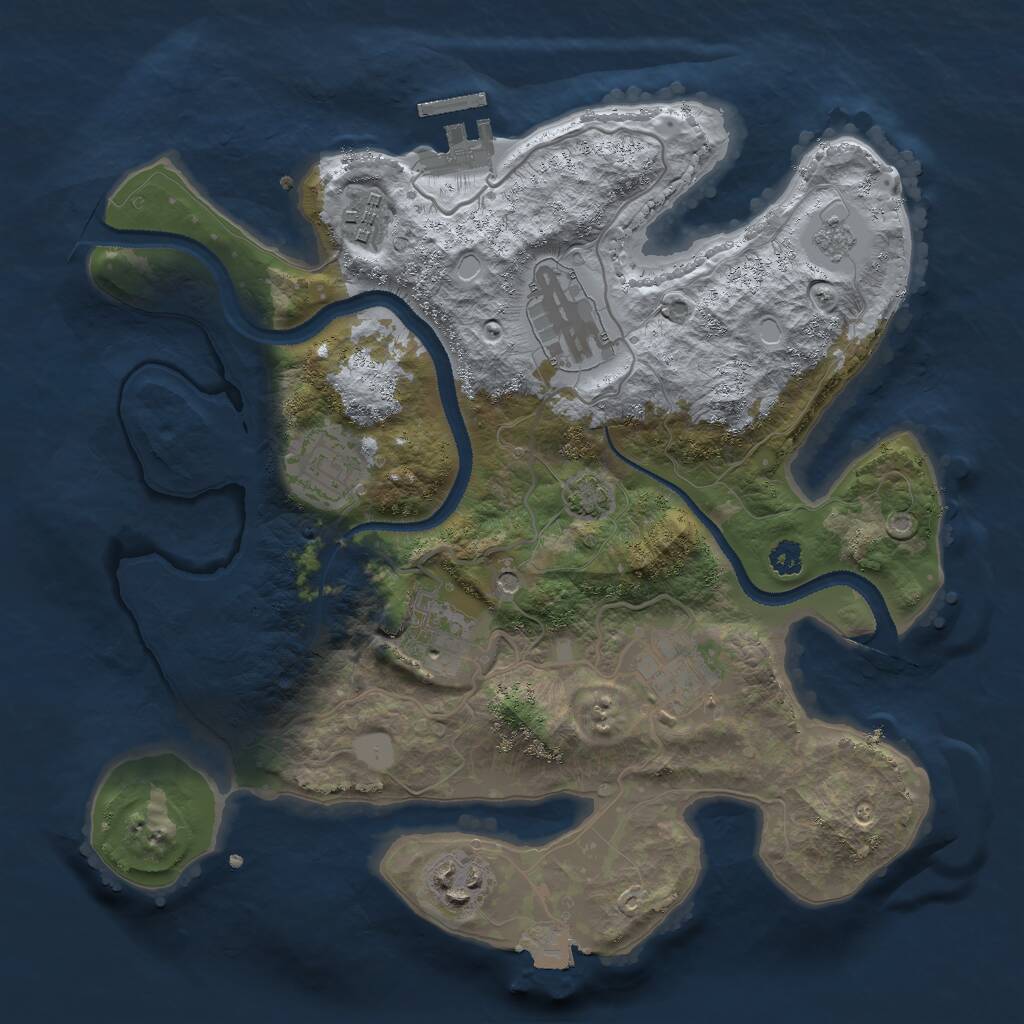 Rust Map: Procedural Map, Size: 3000, Seed: 84651, 11 Monuments