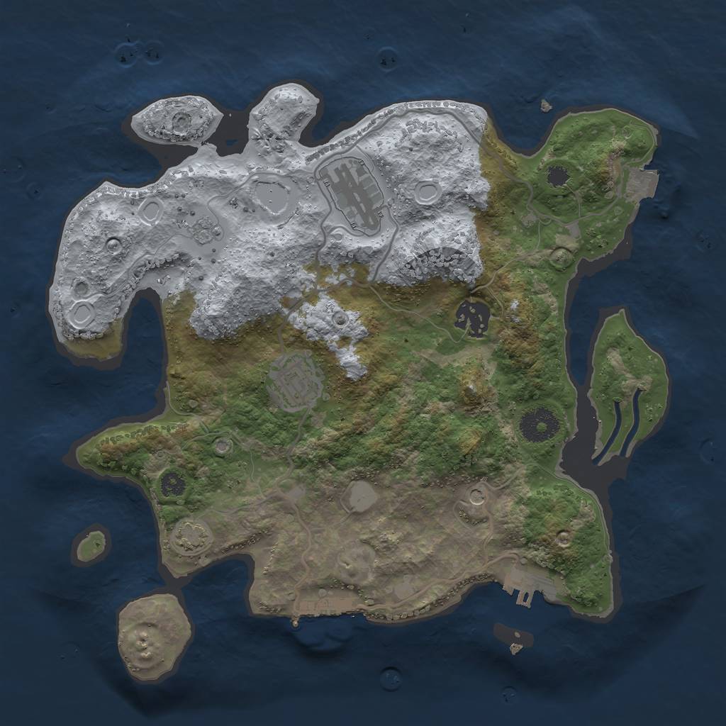 Rust Map: Procedural Map, Size: 3000, Seed: 81389195, 11 Monuments