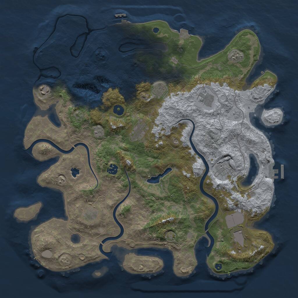 Rust Map: Procedural Map, Size: 4225, Seed: 1337, 15 Monuments