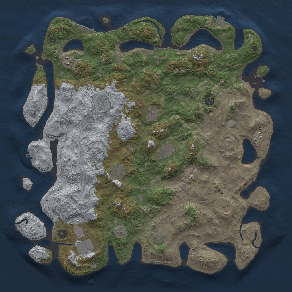 Rust Map: Procedural Map, Size: 4569, Seed: 12345, 18 Monuments