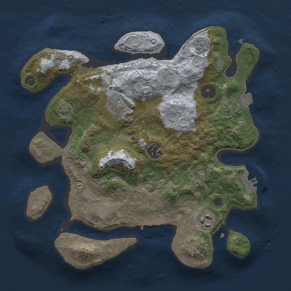 Rust Map: Procedural Map, Size: 3000, Seed: 87838, 12 Monuments