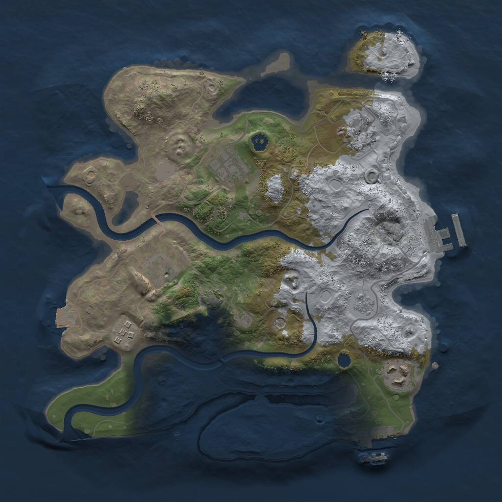 Rust Map: Procedural Map, Size: 3000, Seed: 64644, 11 Monuments