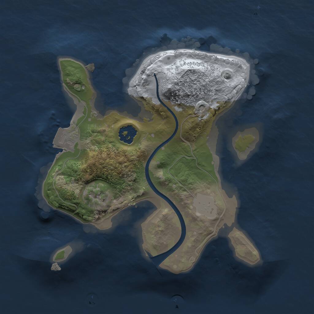 Rust Map: Procedural Map, Size: 1750, Seed: 41586, 1 Monuments