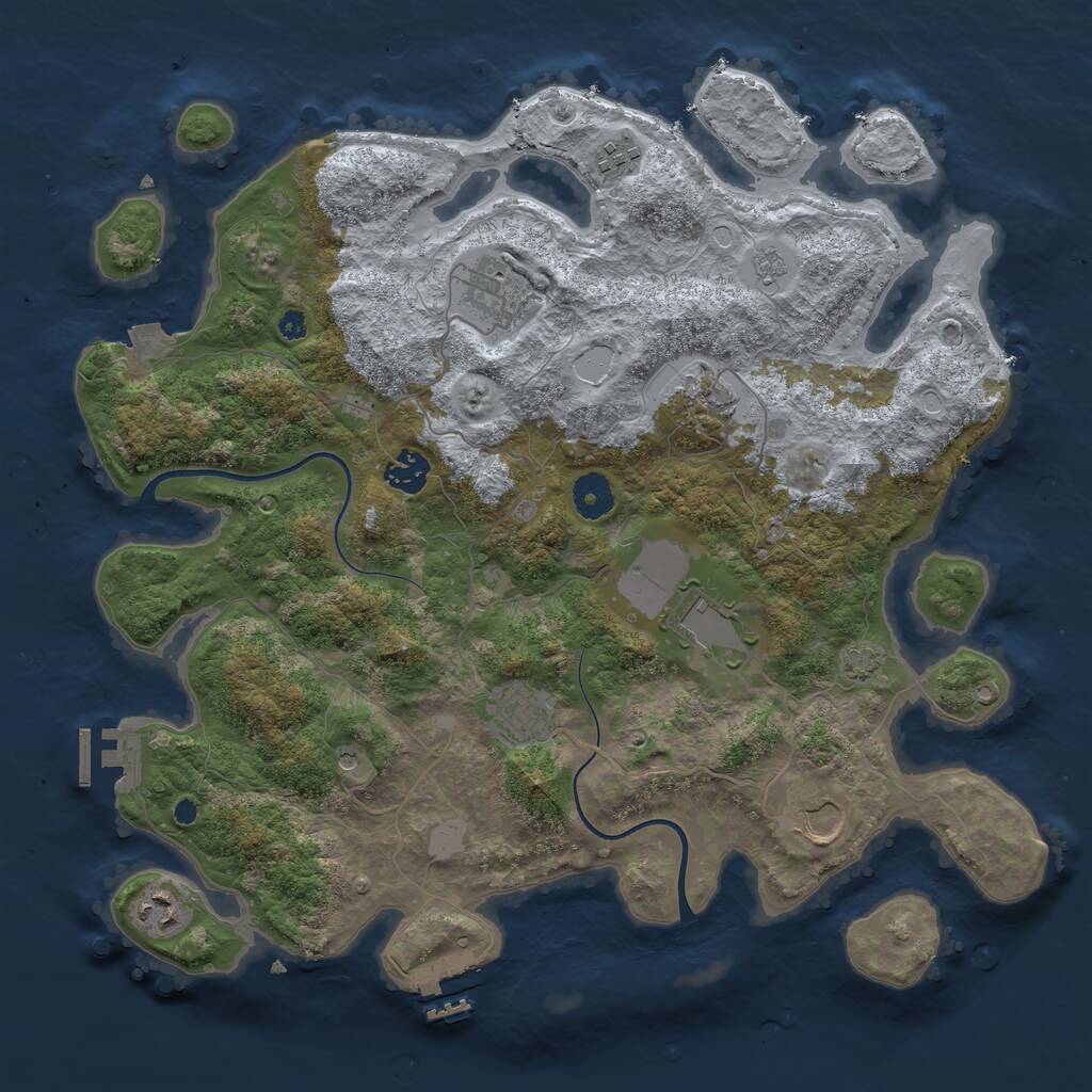 Rust Map: Procedural Map, Size: 3800, Seed: 14514, 14 Monuments