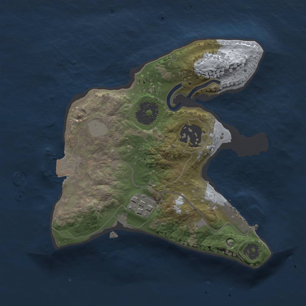 Rust Map: Procedural Map, Size: 2000, Seed: 1974787377, 6 Monuments