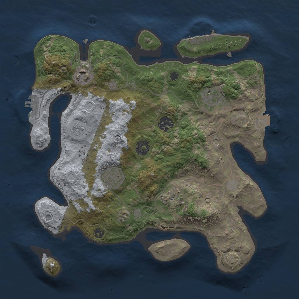 Rust Map: Procedural Map, Size: 3000, Seed: 254577873, 13 Monuments