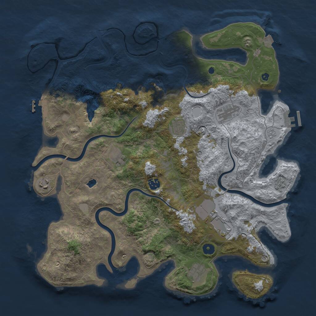 Rust Map: Procedural Map, Size: 4100, Seed: 510706, 14 Monuments