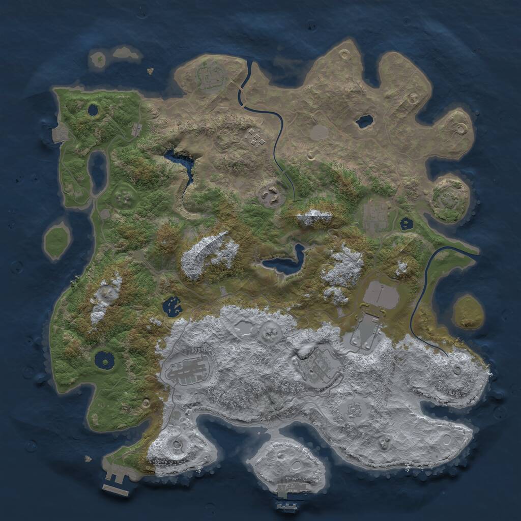 Rust Map: Procedural Map, Size: 4000, Seed: 78624151, 14 Monuments