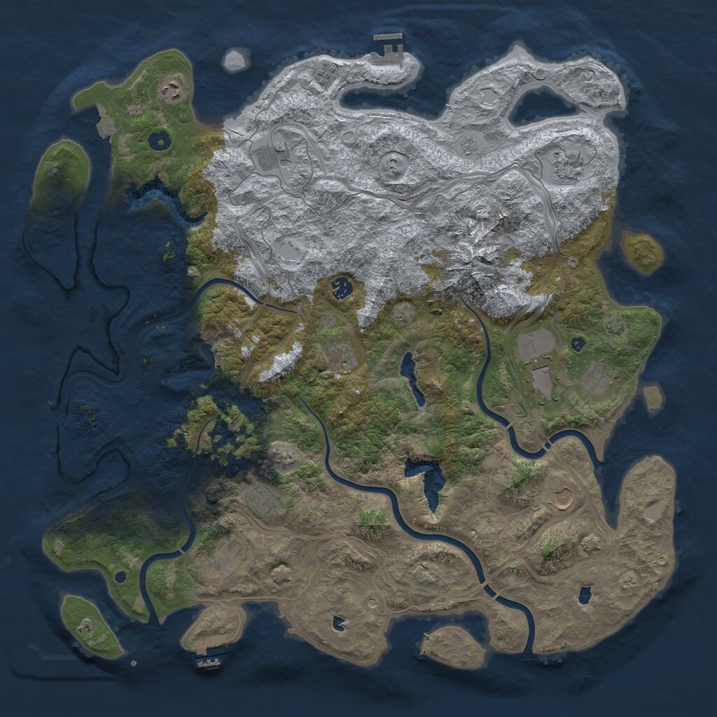 Rust Map: Procedural Map, Size: 5000, Seed: 93871, 17 Monuments